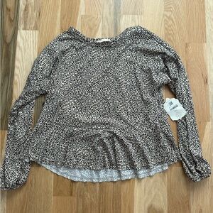 Altar'd State Black and Tan Leopard Blouse